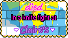 A stamp reading died in a knife fight at Claire's. the words died and Claire's are in a cursive font. The background is inexplicably a recreation of the one in Spamton from Deltarune's shop in chapter 2.